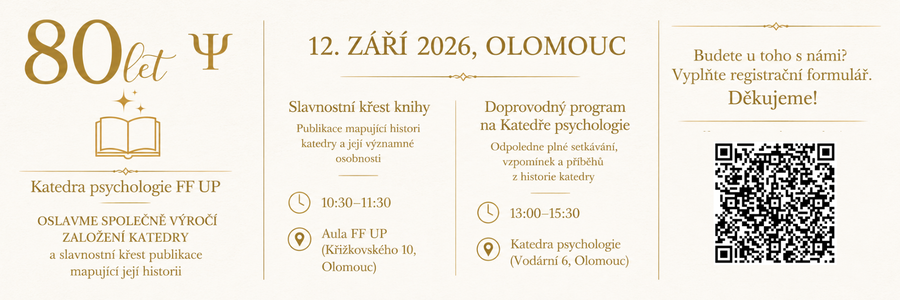 Oslavy 80. výročí založení Katedry psychologie FF UP